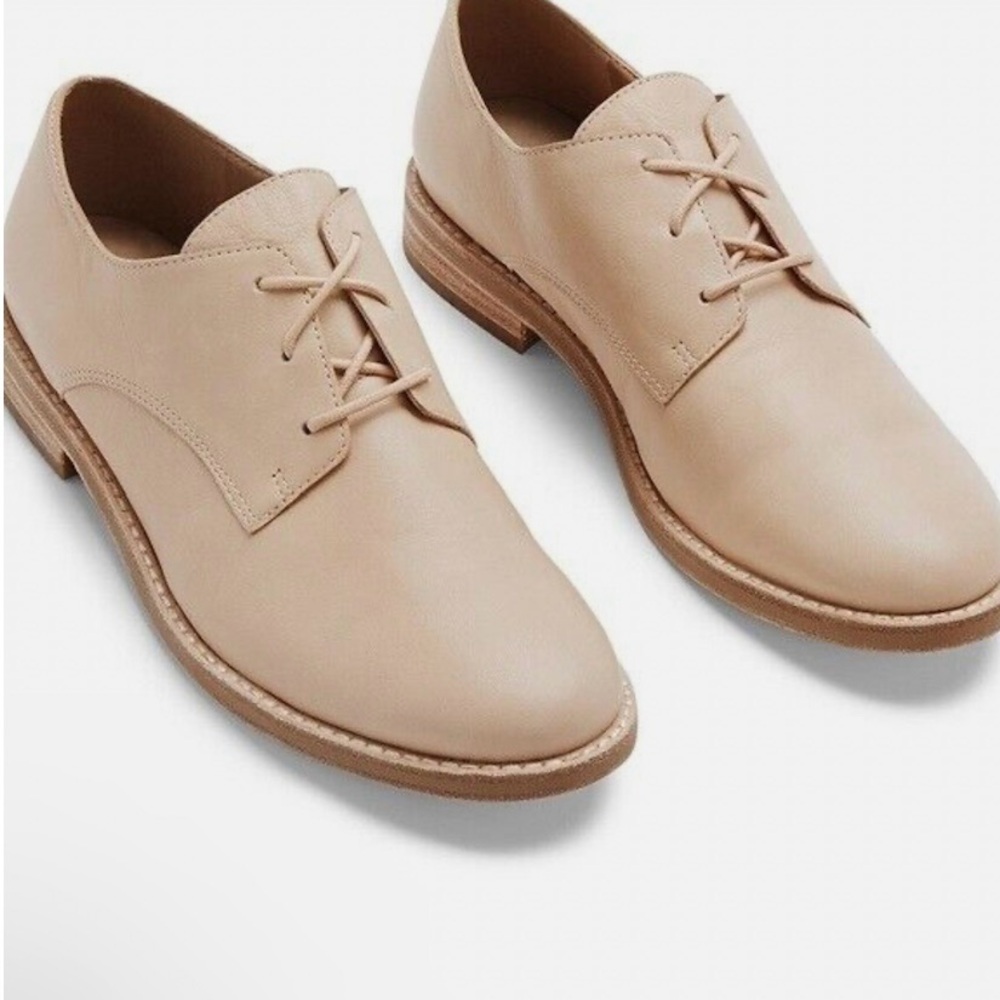Eileen Fisher Beige Leather Loafers